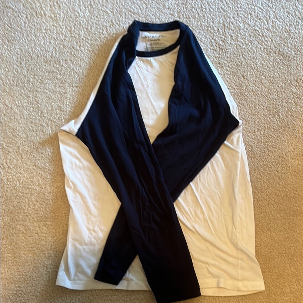 Tommy Hilfiger White and Black long sleeved top.